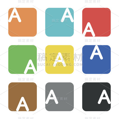 符号元素，字母A的方形
