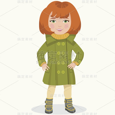 小女孩穿着冬天的衣服