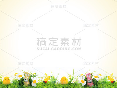 复活节背景，欢快的花朵，复活节绿与蓝与黄，概念，屏幕，明信片，壁纸，新鲜和欢快，框架，文字空间，隐藏