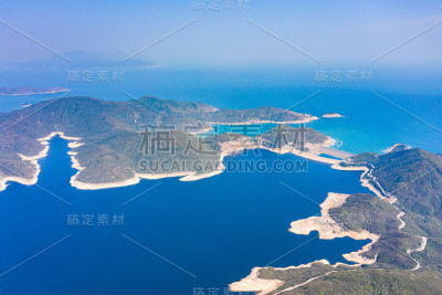 广角鸟瞰图，香港西贡半岛东南端的万宜水塘，户外，白天