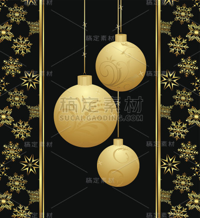 可爱的金球圣诞卡片