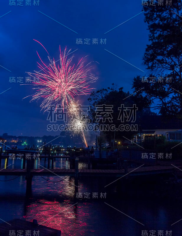 7月4日在马里兰州岩石溪燃放烟花