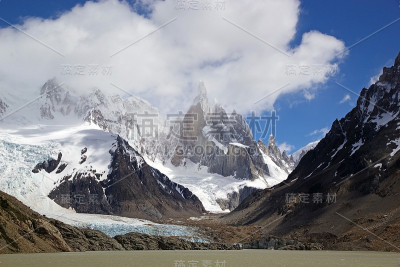 阿根廷Los Glaciares国家公园的Cerro Torre集团