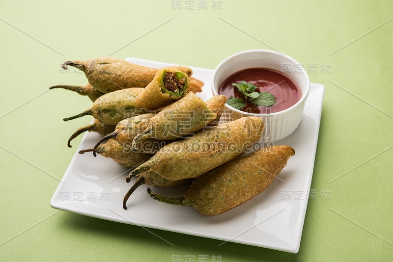 还有辣椒pakora或青椒pakora