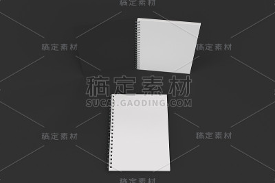 两本黑色背景螺旋装订的笔记本
