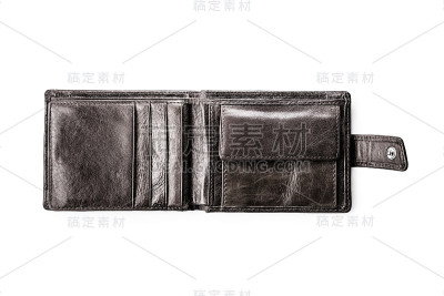 黑色钱包孤立在白色