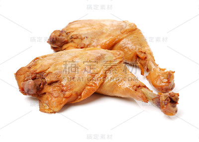 烤鸡腿孤立在白色背景