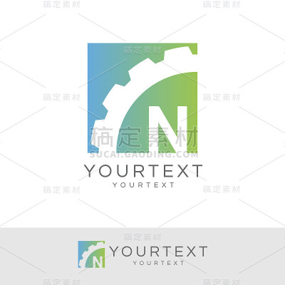 技术初始字母N图标设计