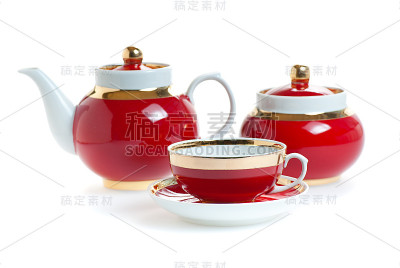 红色的茶具