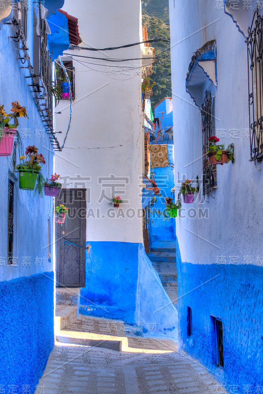 Chefchaouen medina，摩洛哥的“蓝色城市”