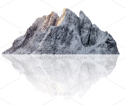 雪帆山顶冬季插画