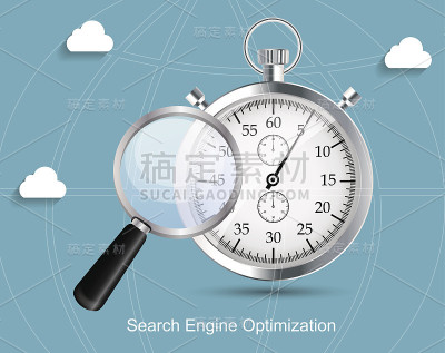 搜索引擎优化平面图标矢量插图