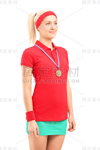 获得金牌的女子网球运动员