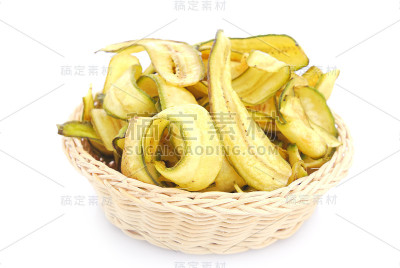 香蕉脆片，炸成薄片的香蕉片，热带小吃