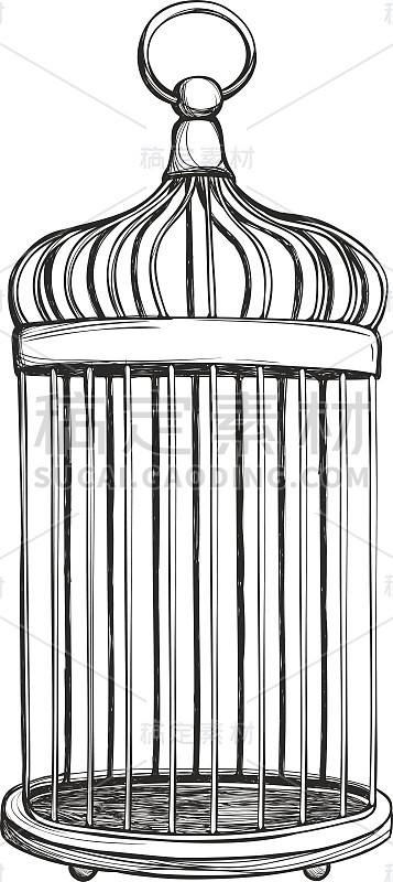 鸟笼孤立在白色背景上