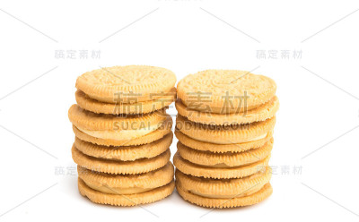 奶油馅的饼干孤立