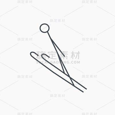 跳台滑雪图标。滑雪板极限运动标志。