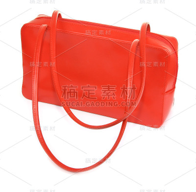 红色皮革手提包