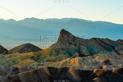 红峡谷，曼利灯塔，扎布里斯基环点，全景。死亡谷国家公园