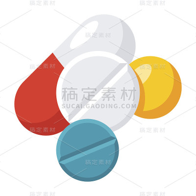 不同的药片和药丸