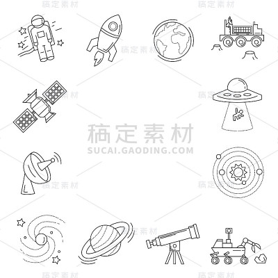 向量组的空间和天文学图标