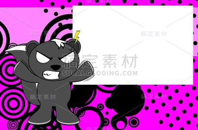 小愤怒的臭鼬情绪卡通背景