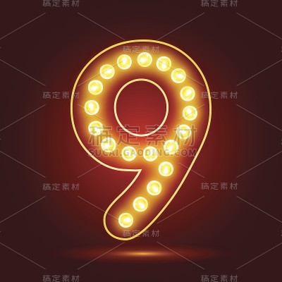 9号，带有逼真的灯