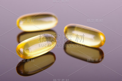 欧米加3脂肪酸胶囊的宏观特写