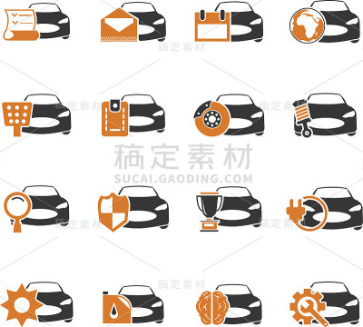 汽车服务图标集