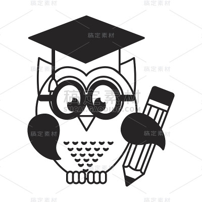 戴毕业帽的猫头鹰