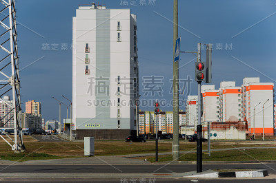 白俄罗斯戈麦尔市五颜六色的板房。