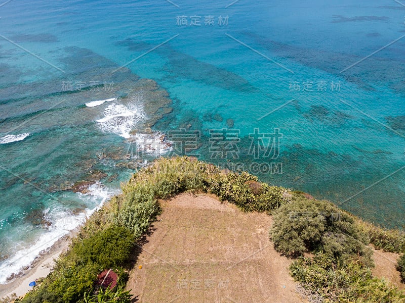 海角，海岸，悬崖，俯瞰大海的悬崖，里卡迪，梵蒂冈角，卡拉布里亚。意大利