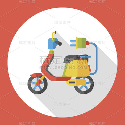 能源摩托车平面图标