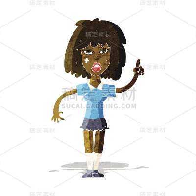 有创意的卡通女强人