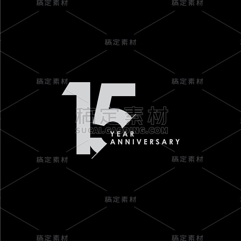 15 Years Anniversary Vector Template Design Illust