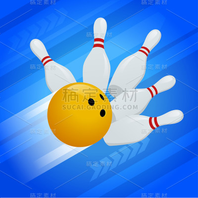 向量抽象背景保龄球瓶和球。游戏、娱乐、业余爱好和休闲俱乐部的概念。