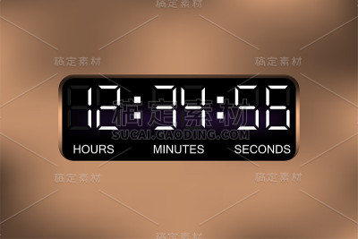 数字闹钟。时间,显示。数字手表。矢量插图。Eps10