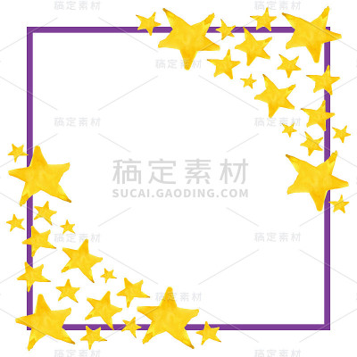 水彩五角星符号框架模板背景