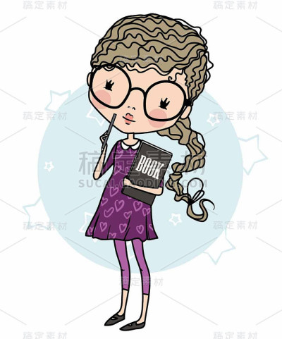 可爱的女孩在看书