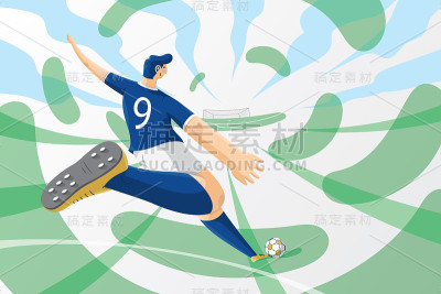足球运动员矢量插图