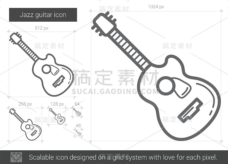 爵士吉他线图标
