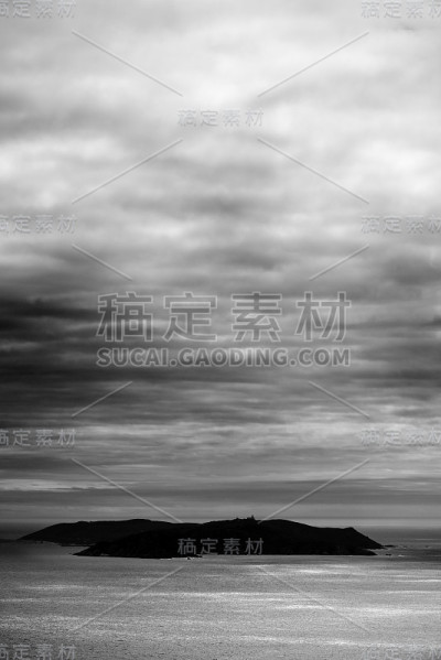 西班牙加利西亚的昂斯岛剪影
