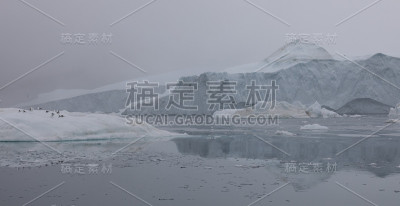 格陵兰岛伊卢利萨特冰湾迪斯科湾的冰川