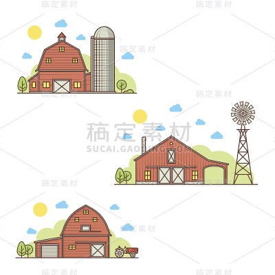 一套美国农场图标