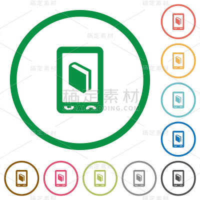 移动字典平面图标与轮廓