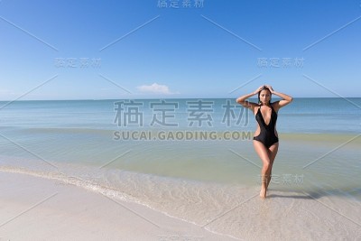 在海滩上