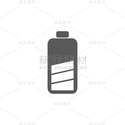 半半电池图标。电池矢量插图图标。