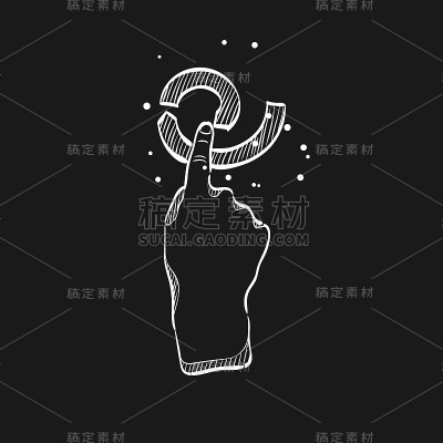 草图图标在黑色-手势