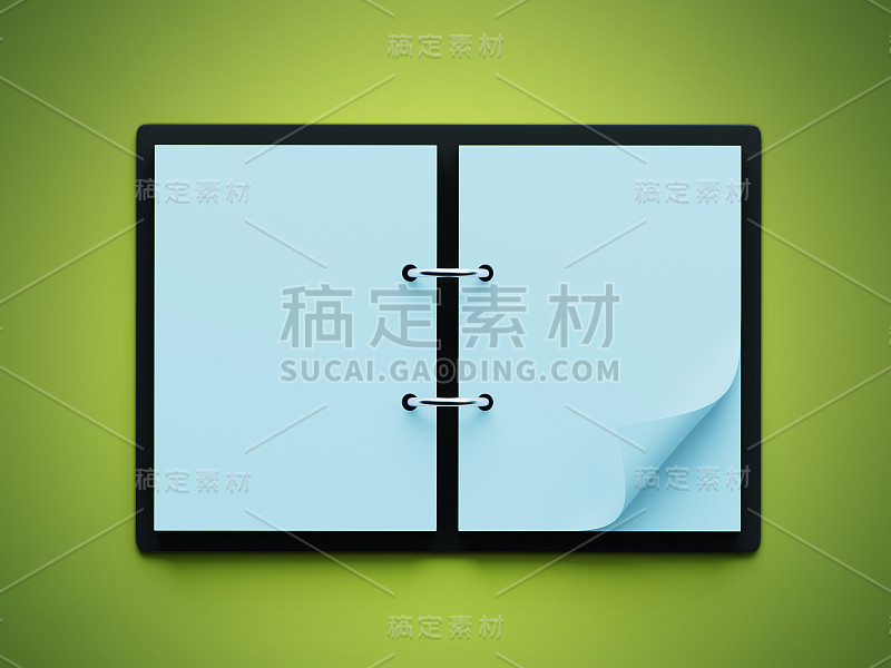 空白蓝色纸记事本