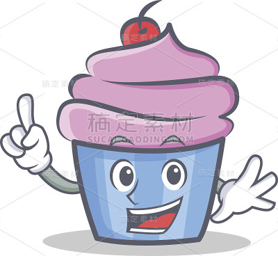 手指杯蛋糕人物卡通风格矢量插图